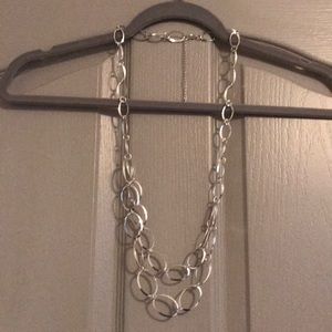 Women’s long silver necklace